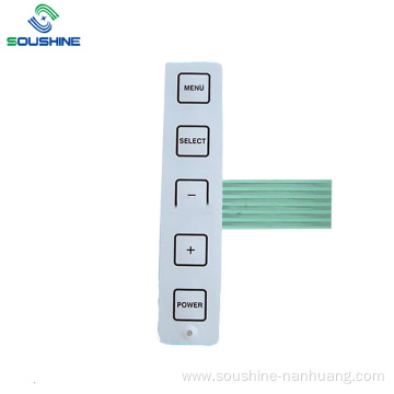 Add and subtract button membrane keypad one LED